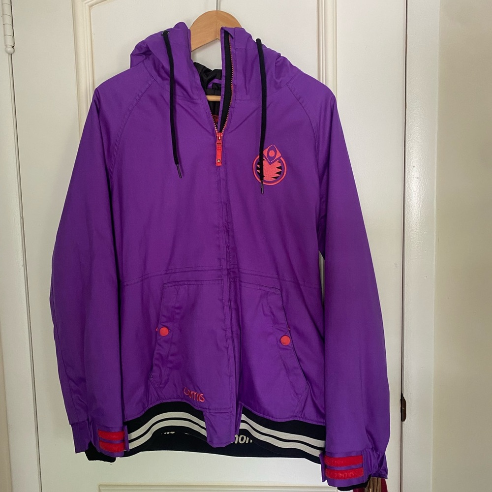 Nomi Purple Ski Jacket with Red Accents